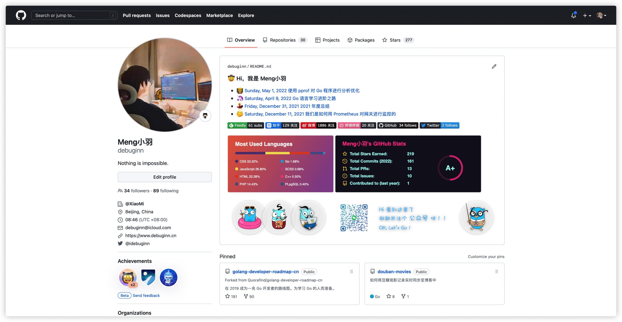 Meng小羽的 GitHub 个人页面